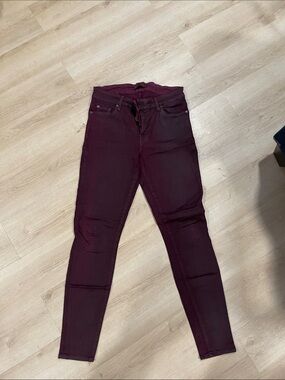 7 For All Mankind Women's Skinny Jeans - Burgundy